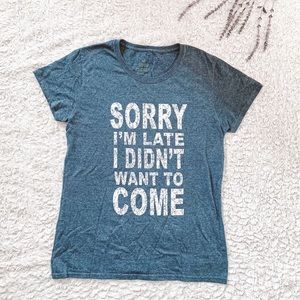 Gray shirt sleeve white lettering classic everyday t shirt